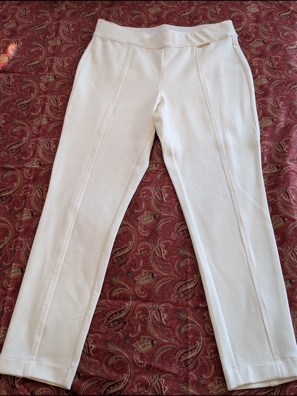 Anne Klein Cream Ponte Pull-On Dress Pants
